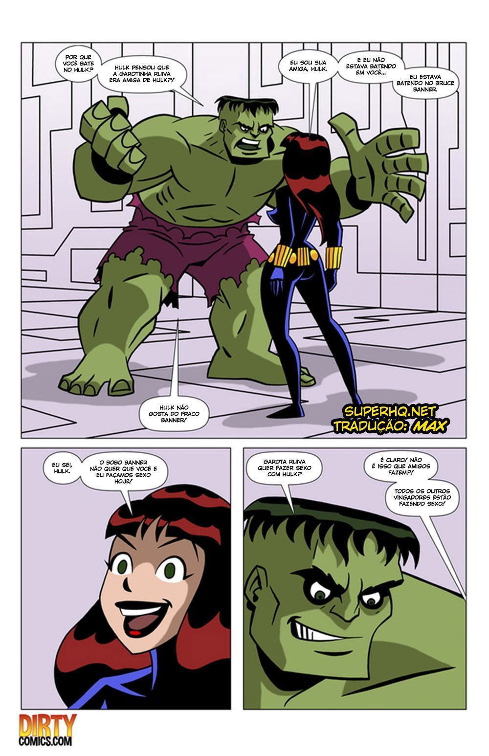 Hulk fode Natasha em HQ Erótico