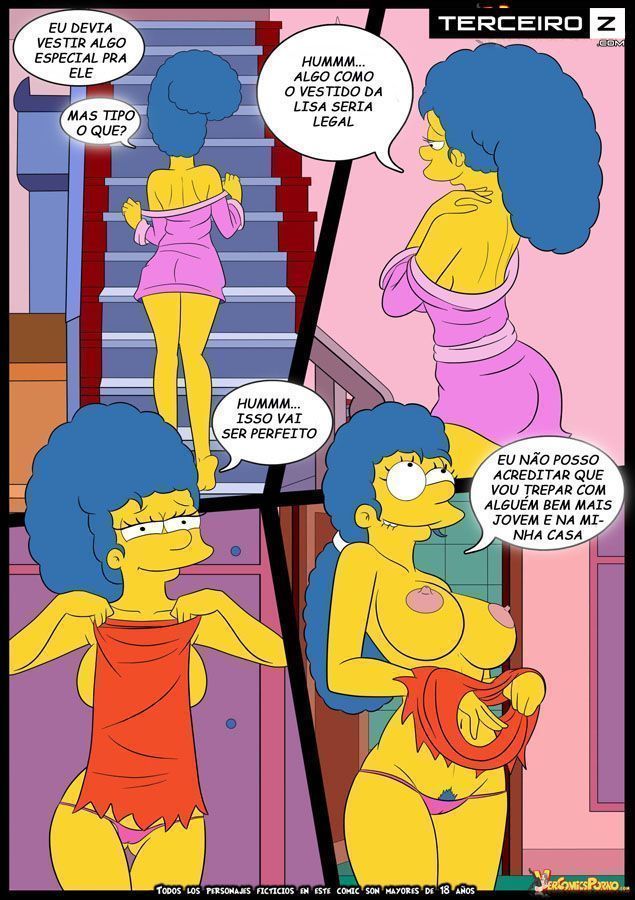 Neguinho da escola comendo Marge Simpson