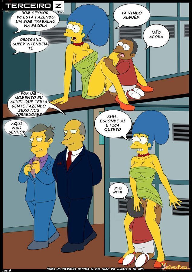 Neguinho da escola comendo Marge Simpson