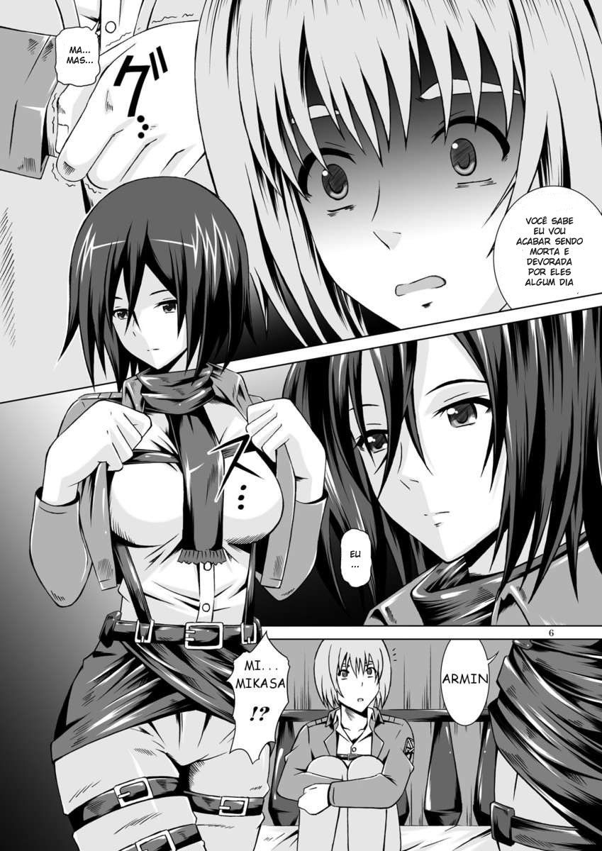 Mikasa transa com Armin