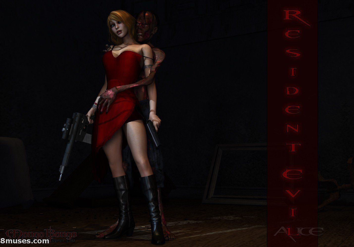 Resident Evil Pornô: Zumbi estupra Claire Redfield - Foto 1