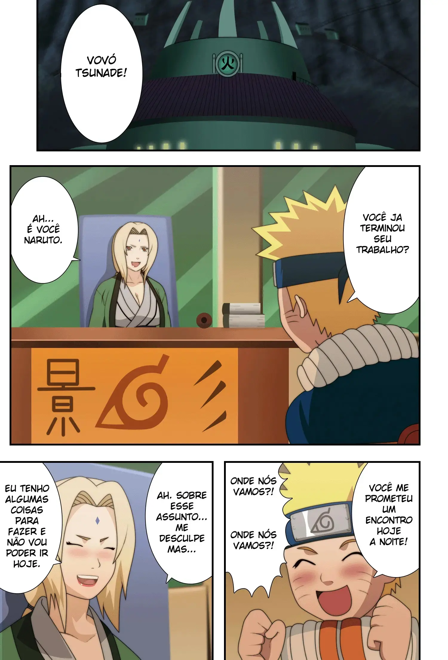 Naruto e Tsunade fodendo no escritório do Hokage - Foto 2