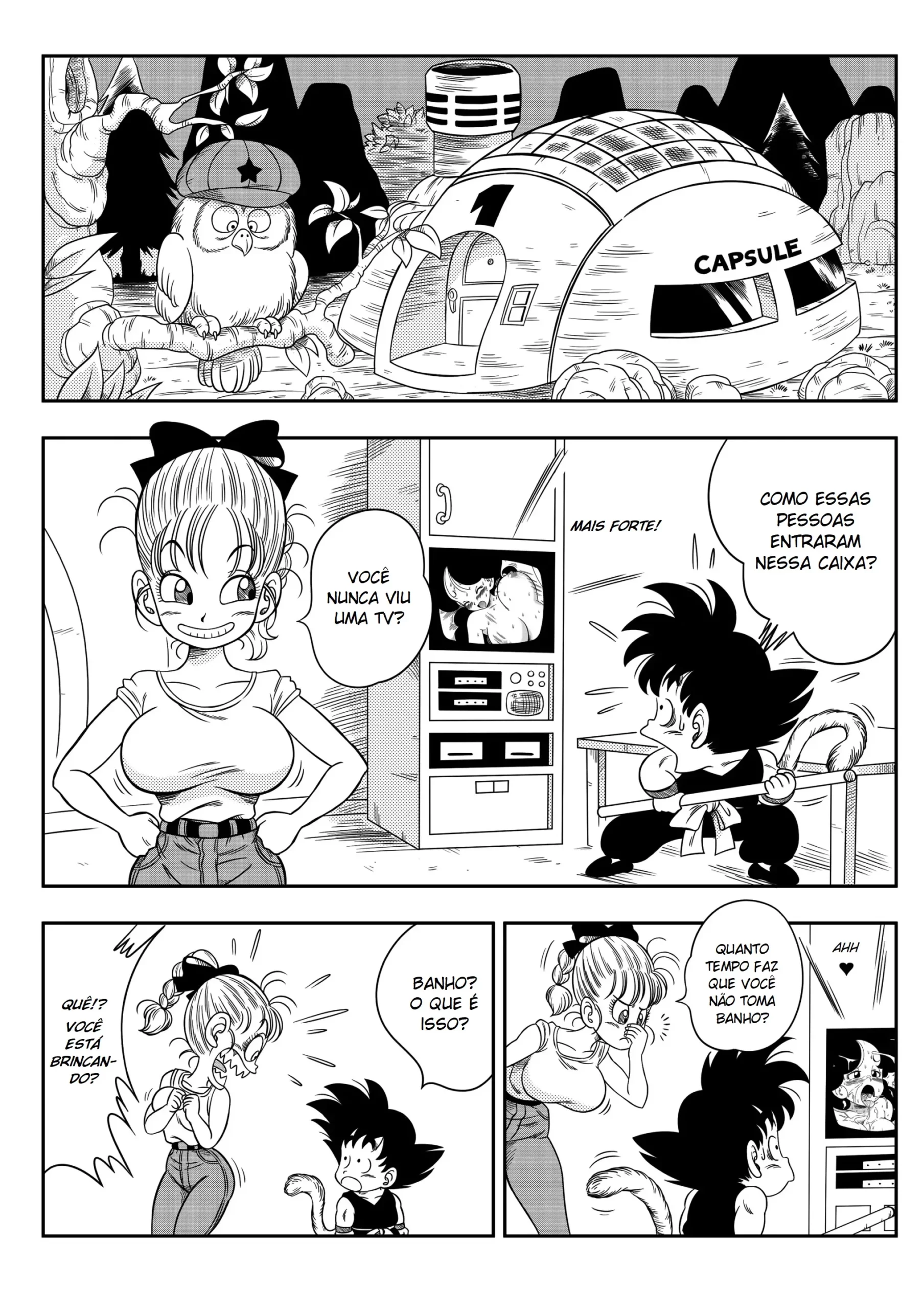 Bulma e Goku fodendo na banheira