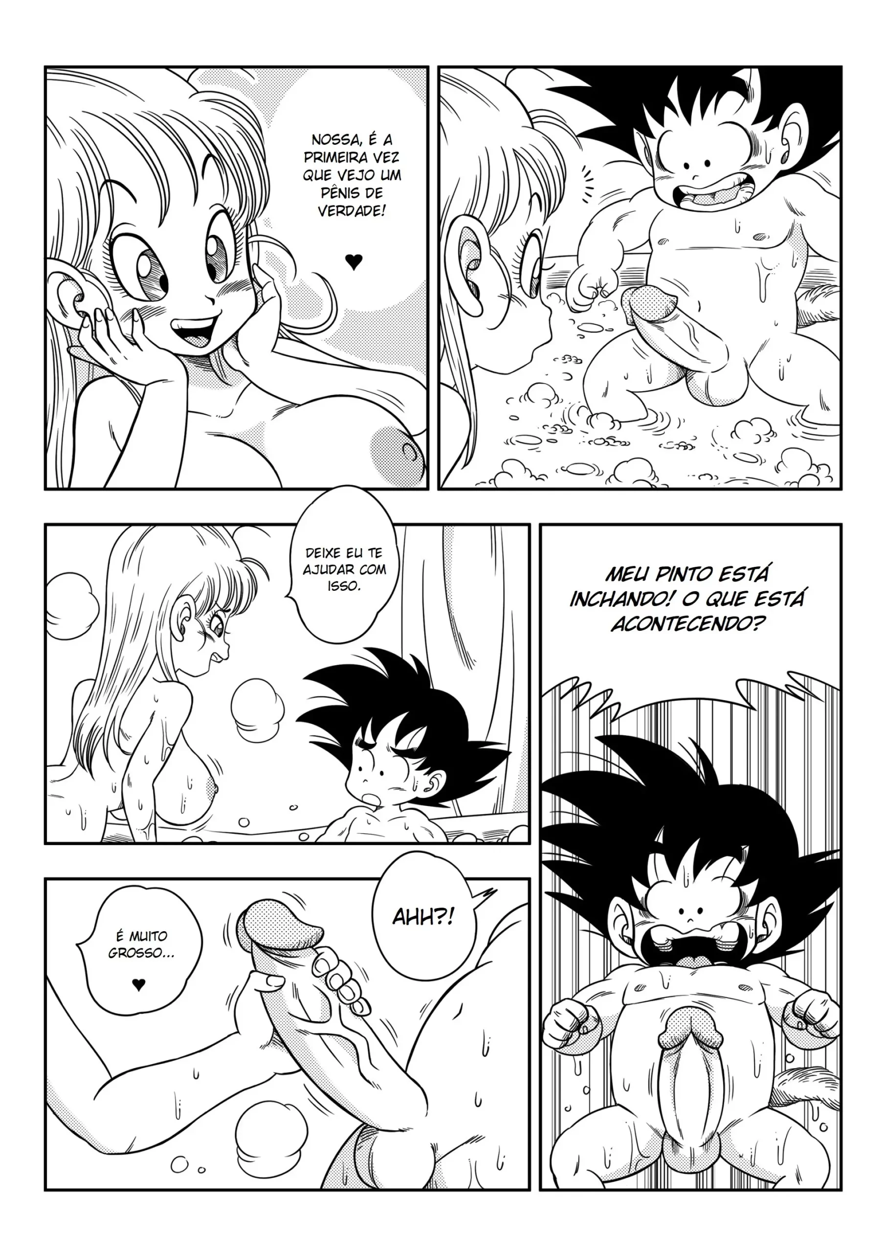 Bulma e Goku fodendo na banheira