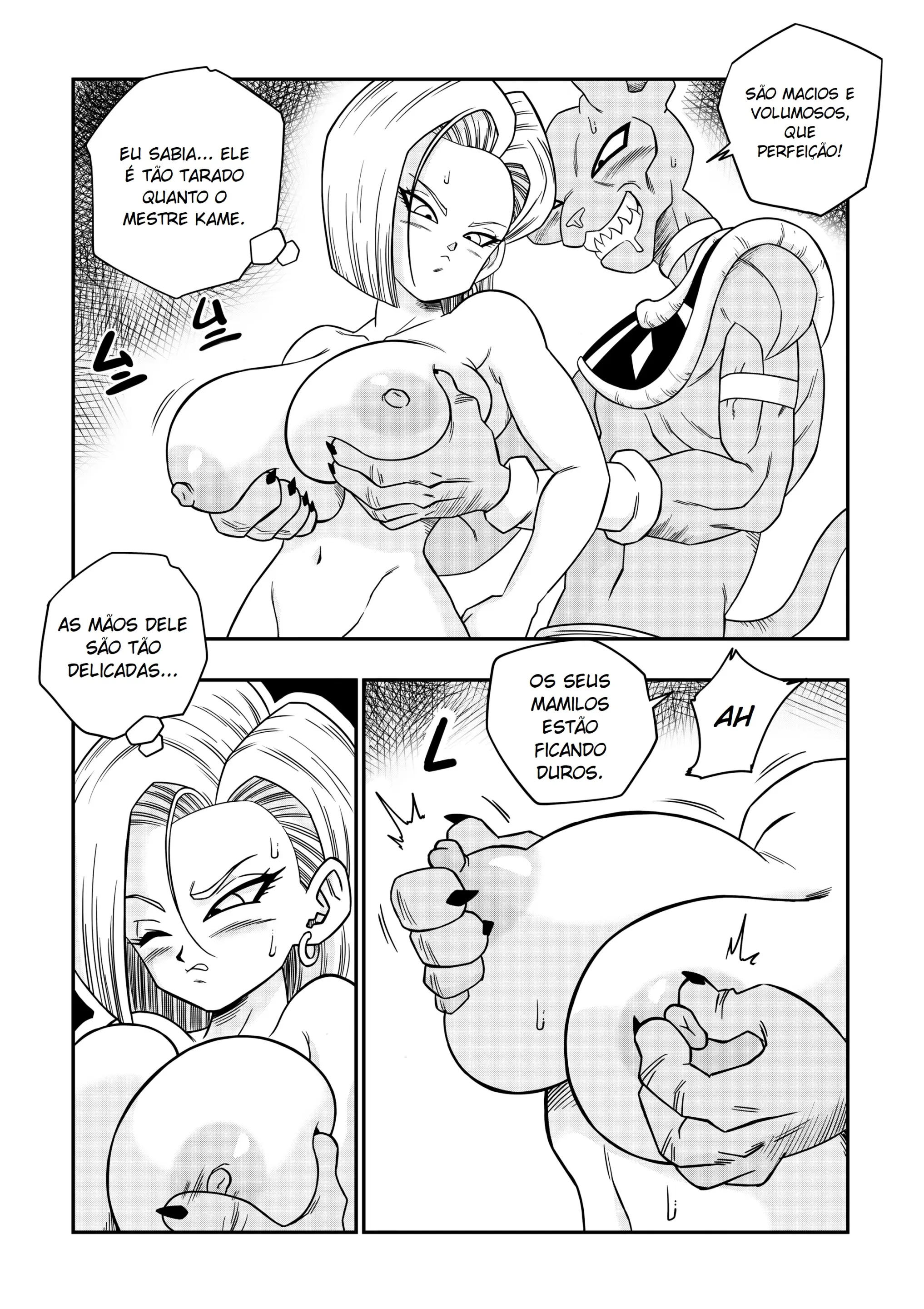 Beerus mete em Bulma e Androide 18 - Foto 11