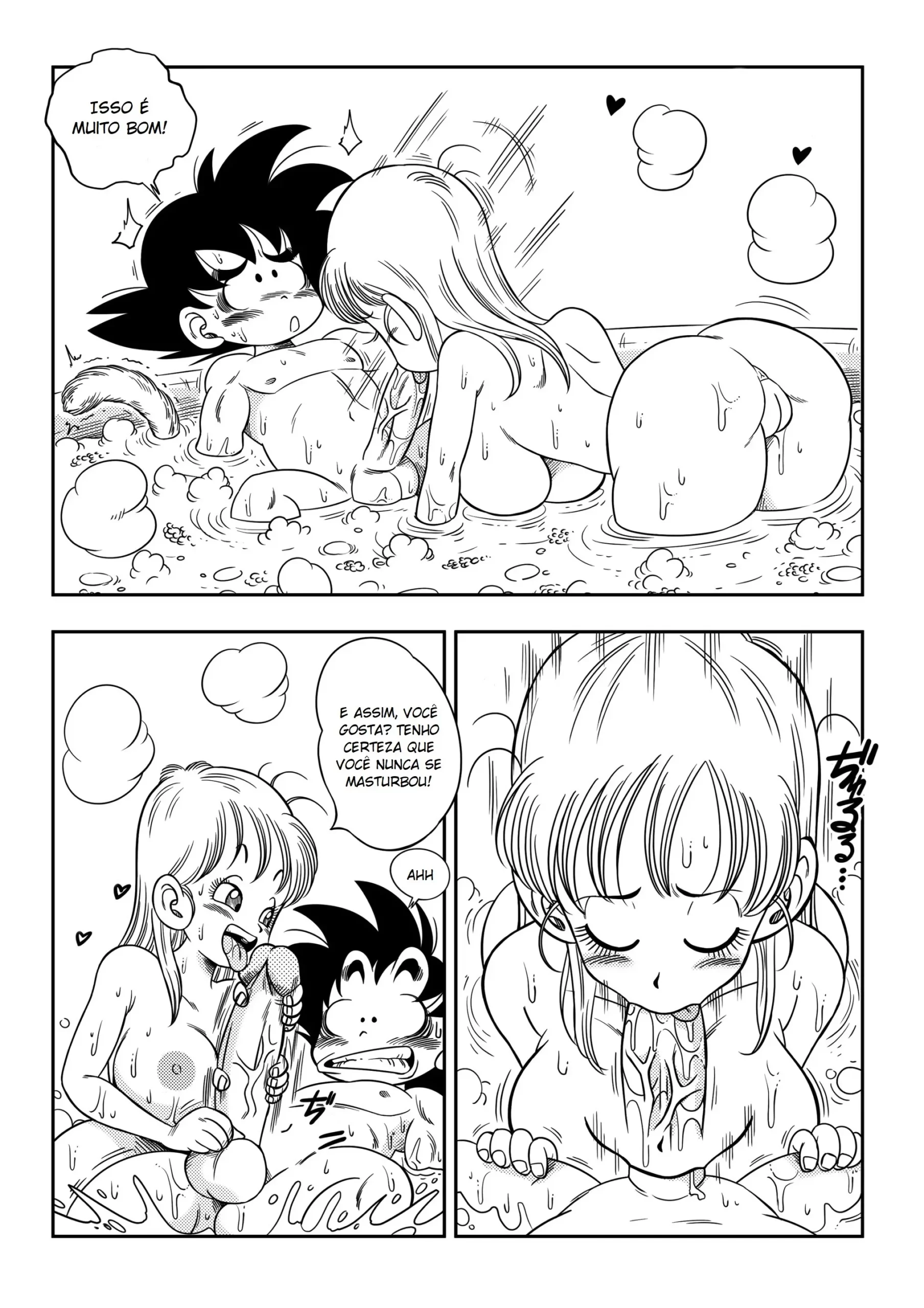 Bulma e Goku fodendo na banheira