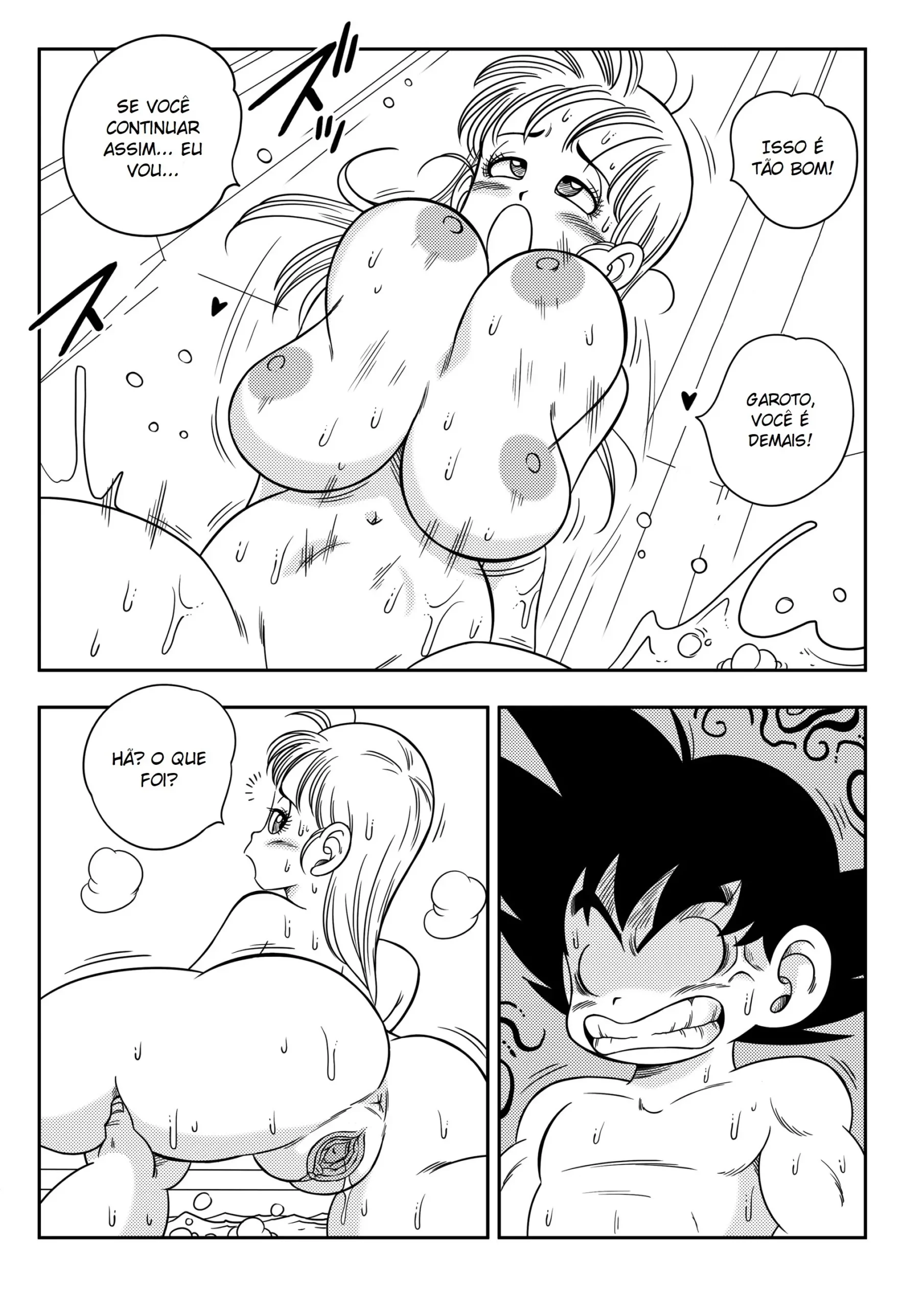 Bulma e Goku fodendo na banheira