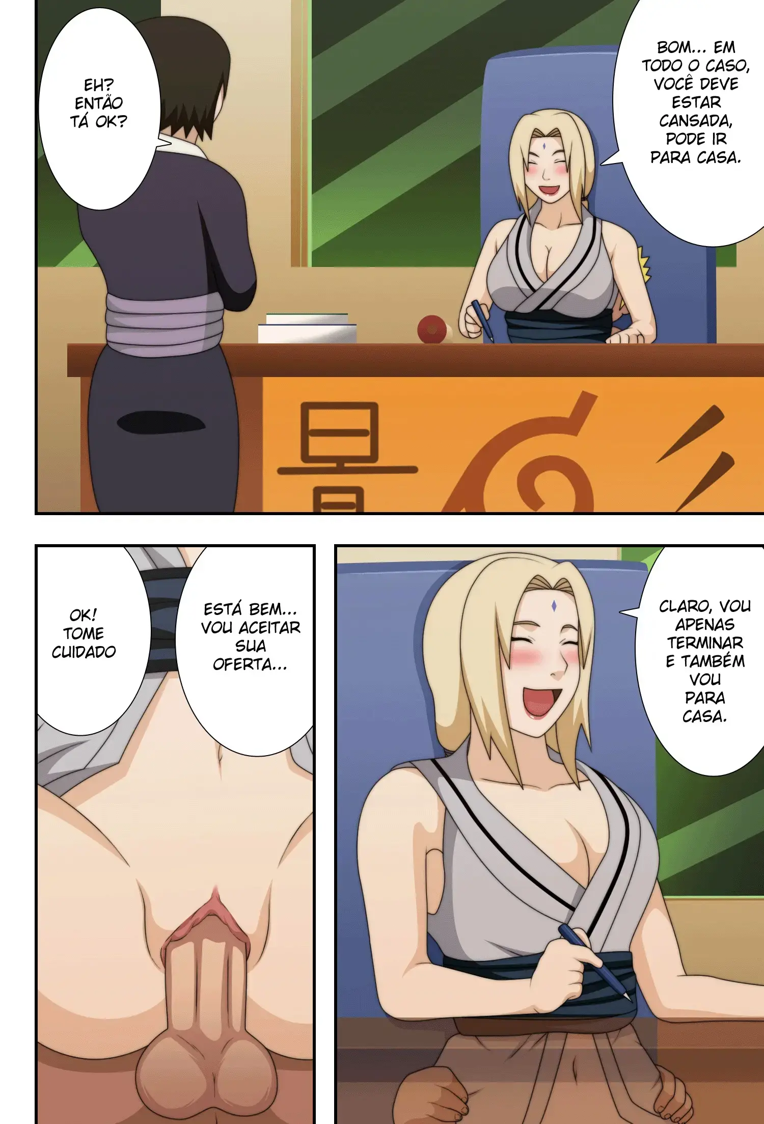 Naruto e Tsunade fodendo no escritório do Hokage - Foto 25